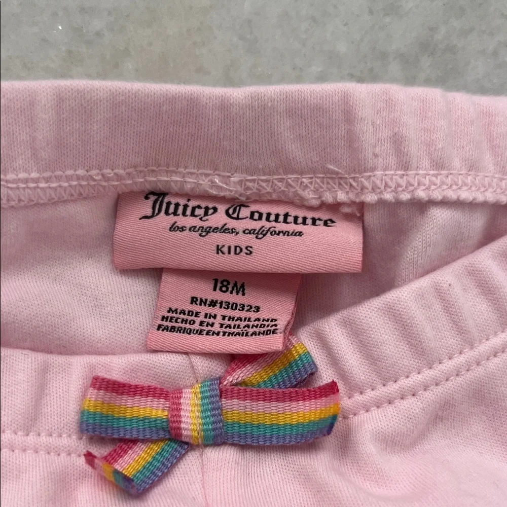 Juicy Couture Pink Baby Pants with Rainbow Bow